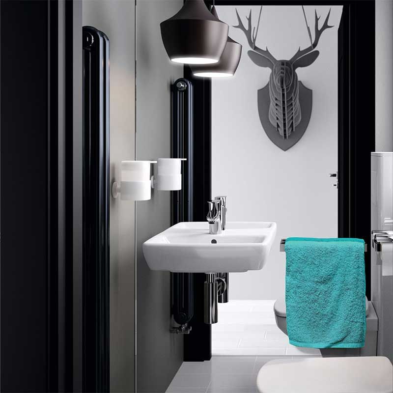 Geberit Selnova 1 Tap Hole Square Countertop Basin 550mm - White - 501.462.00.6 - TAP 'N' SHOWER