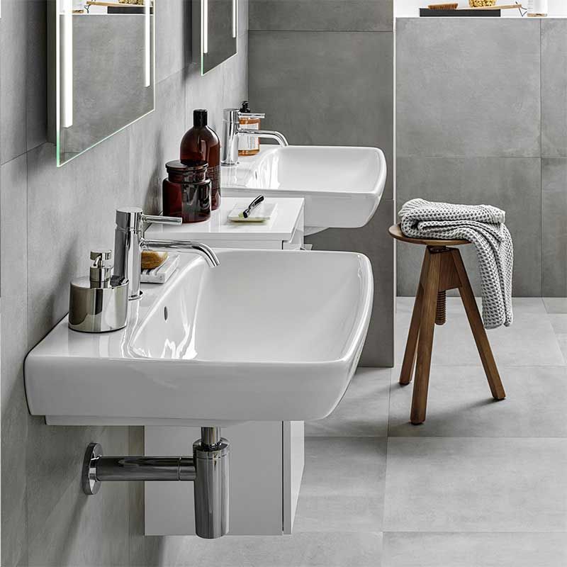 Geberit Selnova 1 Tap hole Square Countertop Basin 600mm - White - 501.464.00.6 - TAP 'N' SHOWER