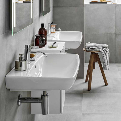 Geberit Selnova 1 Tap hole Square Countertop Basin 600mm - White - 501.464.00.6 - TAP 'N' SHOWER