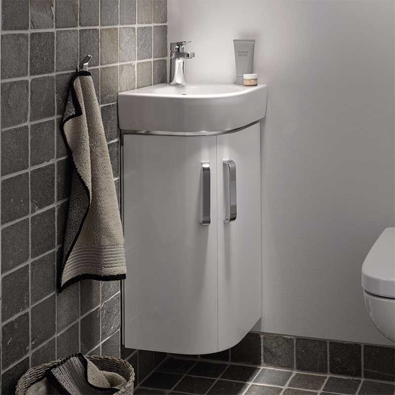 Geberit Selnova Compact Vanity Unit For Corner Basin 320mm - White - 501.484.00.1 - TAP 'N' SHOWER