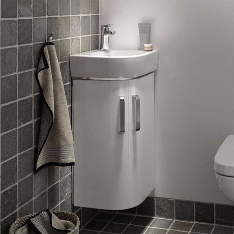 Geberit Selnova Compact Vanity Unit For Corner Basin 320mm - White - 501.484.00.1 - TAP 'N' SHOWER
