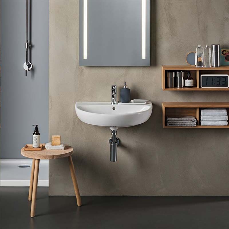 Geberit Selnova 1 Tap Hole Countertop Basin 650mm - White - 500.297.01.7 - TAP 'N' SHOWER