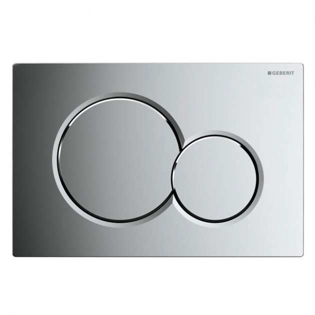Geberit Sigma01 Modern Push Button Dual Flush Plate - Gloss Chrome - 1