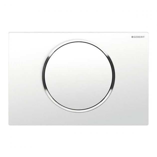 Geberit Sigma10 Modern Single Flush Plate - White/Gloss Chrome - 115.7