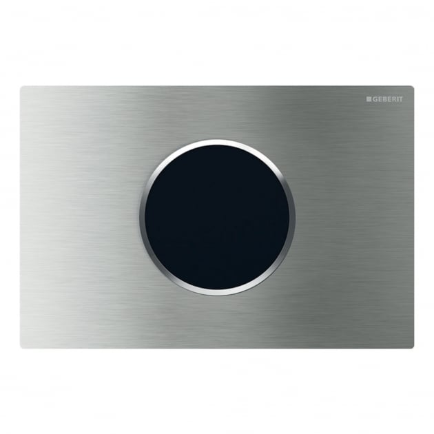 Geberit Sigma10 Mains Operated Touchless and Anti Vandal Flush Plate for Cistern - Brushed Steel - 115.906.SN.6 - TAP 'N' SHOWER