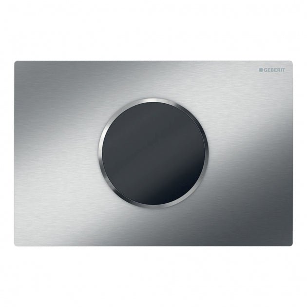 Geberit Sigma10 Battery - Operated Touchless Anti - Vandal Dual Flush Plate - Brushed Steel - 115.909.SN.6 - TAP 'N' SHOWER