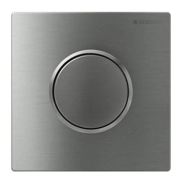 Geberit Sigma10 Contemporary Hytouch Hand Operated Pneumatic Push Button Urinal Flushing Control - Brushed Stainless Steel - 116.015.SN.1