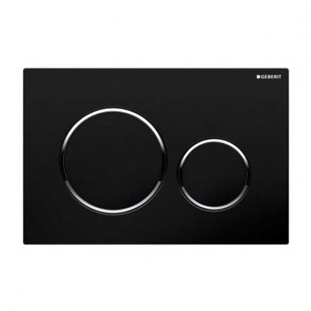 Geberit Sigma20 Modern Dual Flush Plate - Black/Gloss Chrome - 115.882