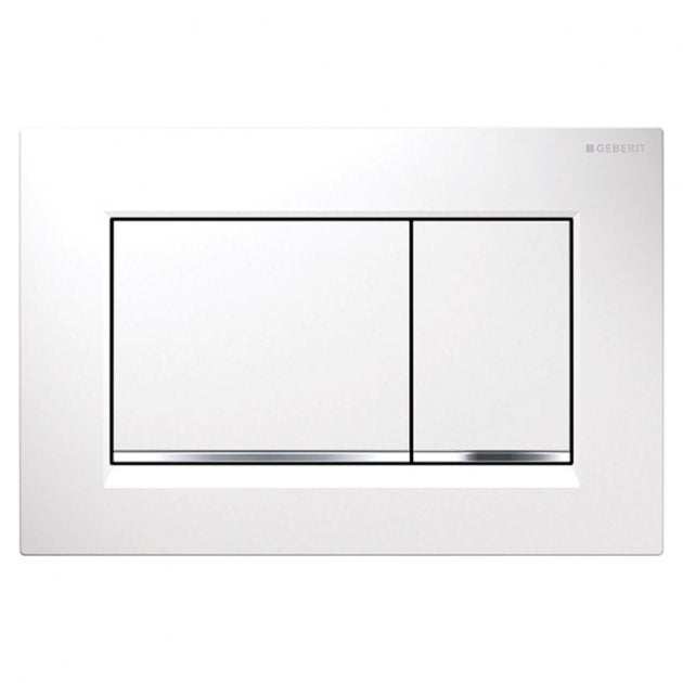 Geberit Sigma30 Modern Rectangular Dual Flush Plate - Matt White - 115.883.JT.1 - TAP 'N' SHOWER