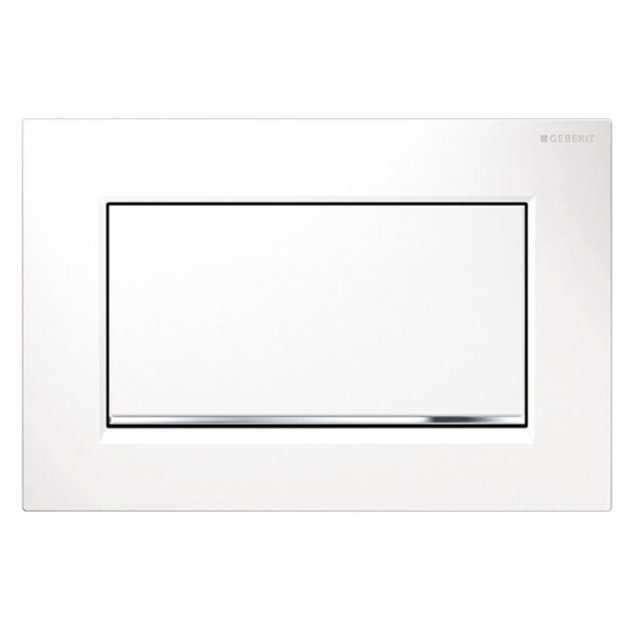 Geberit Sigma30 Modern Rectangular Single Flush Plate - Matt White - 115.893.JT.1