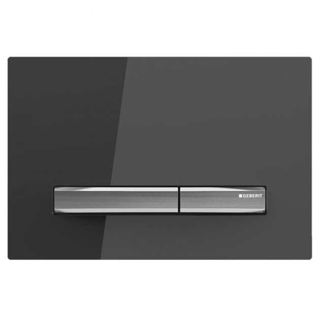 Geberit Sigma50 Modern Rectangular Dual Flush Plate - Smoke Glass - 115.788.SD.2