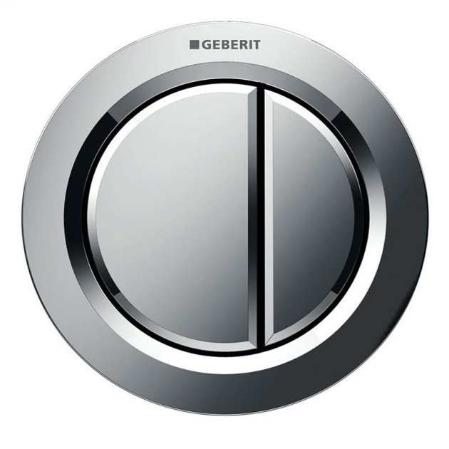 Geberit Type01 Modern Pneumatic Dual Flush Plate Button for Concealed Cistern - Gloss Chrome - 116.050.21.1 - TAP 'N' SHOWER