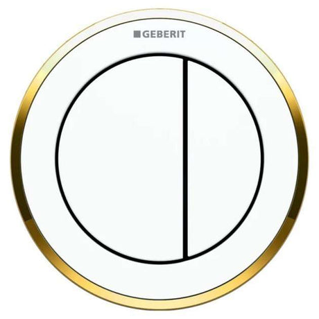 Geberit Type10 Pneumatic Round Dual Flush Plate Button for Concealed Cistern - White / Gold - 116.057.KK.1