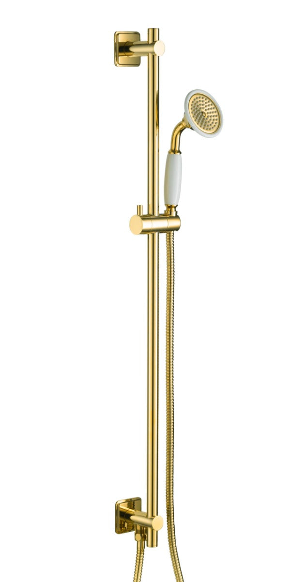 JTP Grosvenor Slide Rail Kit Single with Function Handset and Hose - Antique Brass - GR761281G