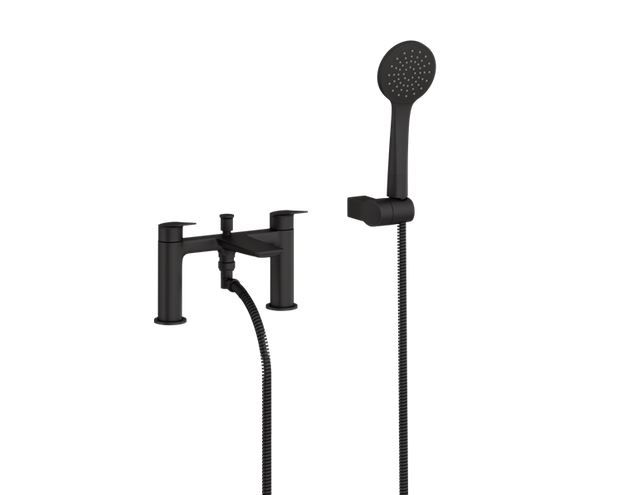 Britton Greenwich 2TH Bath Shower Mixer - Matt Black - GRE.113MB - TAP 'N' SHOWER