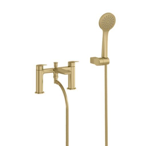 Britton Greenwich 2TH Bath Shower Mixer - Brushed Brass - GRE.113BB - TAP 'N' SHOWER