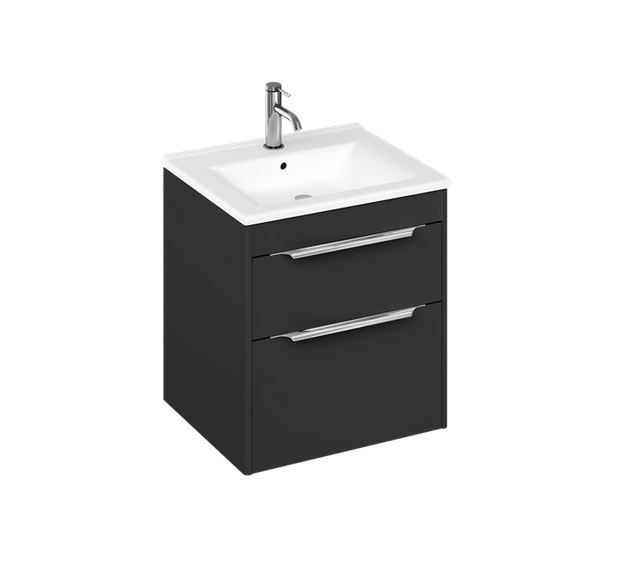 Britton Shoreditch Two Drawer Wall Hung Vanity Unit 550mm - Matt Grey - S55DDG - TAP 'N' SHOWER