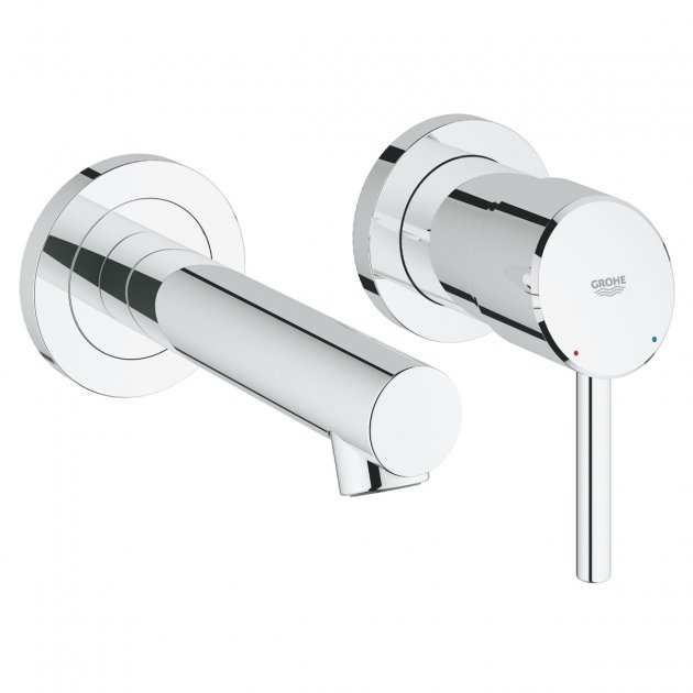 Grohe Wall Mounted Modern 2 - Hole Concetto Basin Mixer Tap - Chrome - 19575001 - TAP 'N' SHOWER