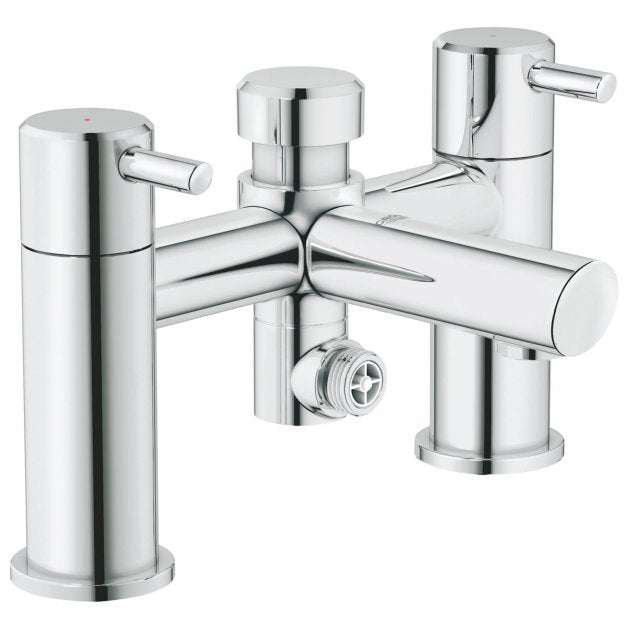 Grohe Concetto Pillar Mounted Bath Modern Shower Mixer Tap - Chrome - 25109000 - TAP 'N' SHOWER