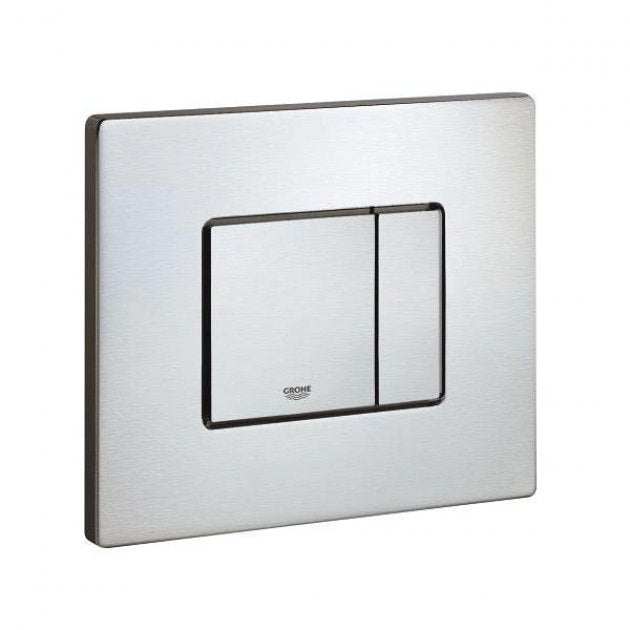 Grohe Cosmo Horizontal RealSteel Dual Button Flush Plate - Stainless Steel - 38776SD0 - TAP 'N' SHOWER