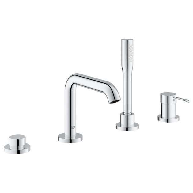 Grohe Essence Modern 4 Hole Single Lever Bath Shower Mixer Tap - Chrome - 19578001 - TAP 'N' SHOWER