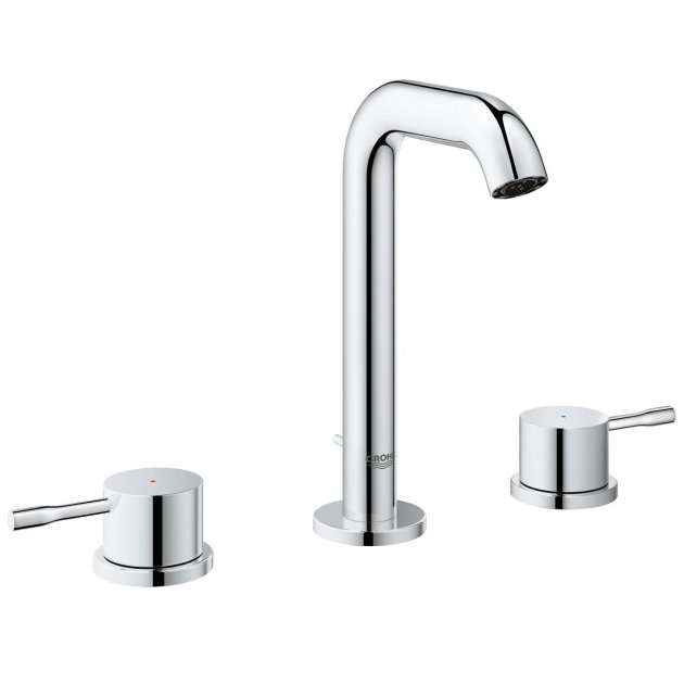 Grohe Essence Deck Mounted M - Size 3 Hole Basin Mixer Tap - Chrome - 20296001 - TAP 'N' SHOWER