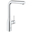 Grohe Essence Pull Out Spray L-Spout 1/2 inch Single Lever Kitchen Sink Mixer Tap - Chrome - 30270000