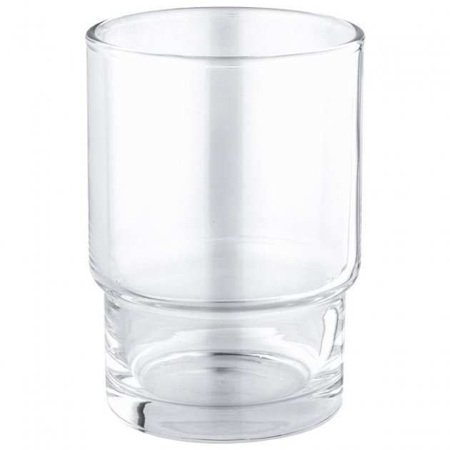 Grohe Essentials Floor Mounted Crystal Glass Tumbler - Chrome - 40372001 - TAP 'N' SHOWER