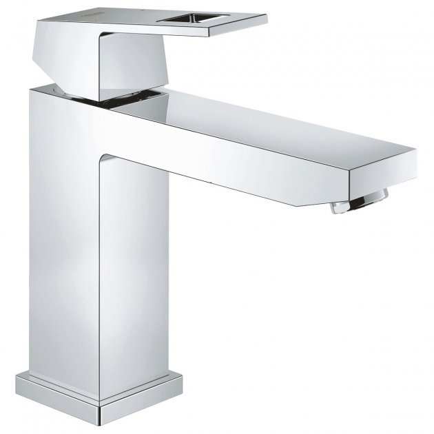 Grohe Eurocube Deck Mounted M-Size Square Basin Mixer Tap - Chrome - 2