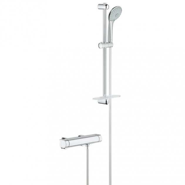 Grohe Grohtherm 2000 Thermostatic  Shower Kit Bar Mixer Shower - Chrome - 34195001