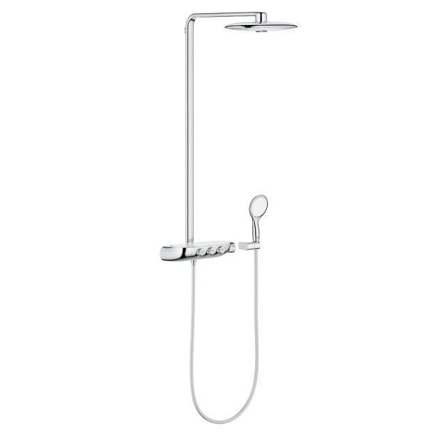 Grohe Rainshower fixed head chrome shower system with SmartControl and handheld shower kit