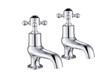 JTP Grosvenor Black Cross Bath Taps - Chrome -  GB76015