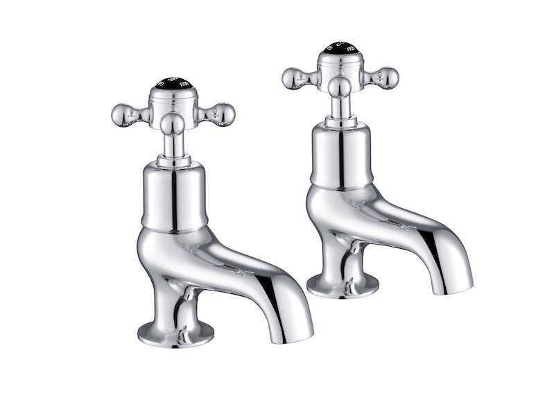 JTP Grosvenor Black Cross Bath Taps - Chrome - GB76015 - TAP 'N' SHOWER
