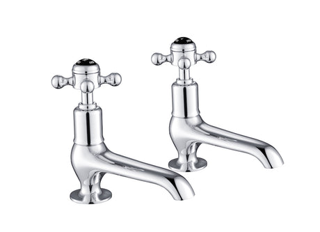 JTP Grosvenor Black – Cross Long Nose Basin Taps - Chrome - GB76011