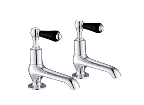 JTP Grosvenor Black Lever Long Nose Basin Taps - Chrome - GB85011