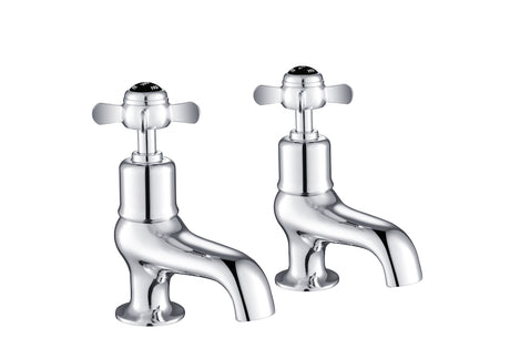 JTP Grosvenor Black Pinch Bath Taps - Chrome - GB98015