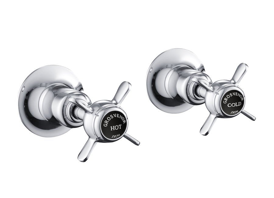 Grosvenor Black Pinch Wall Valves 1/2 - Chrome - GB98089 - TAP 'N' SHOWER