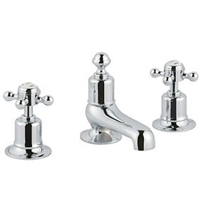 JTP Grosvenor Cross 3 Hole Basin Mixer - chrome - 76193 - TAP 'N' SHOWER