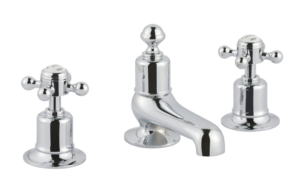 JTP Grosvenor Cross 3 Hole Deck Mounted Bath Filler - Chrome - 76095