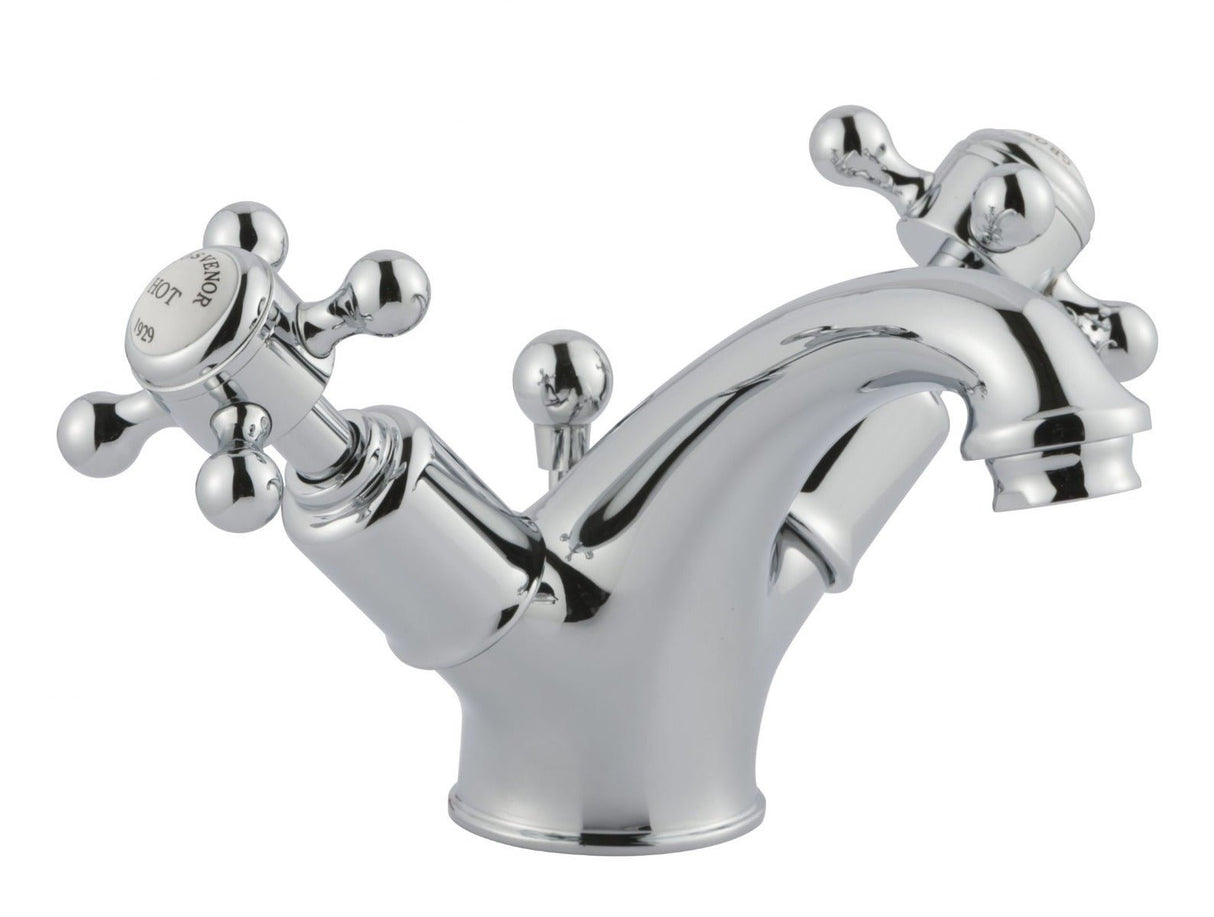 JTP Grosvenor Cross Basin Mixer with Pop Up Waste - Chrome - 76169 - TAP 'N' SHOWER