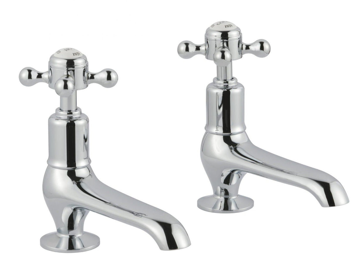 JTP Grosvenor Cross Long Nose Basin Taps - Chrome - 76011 - TAP 'N' SHOWER