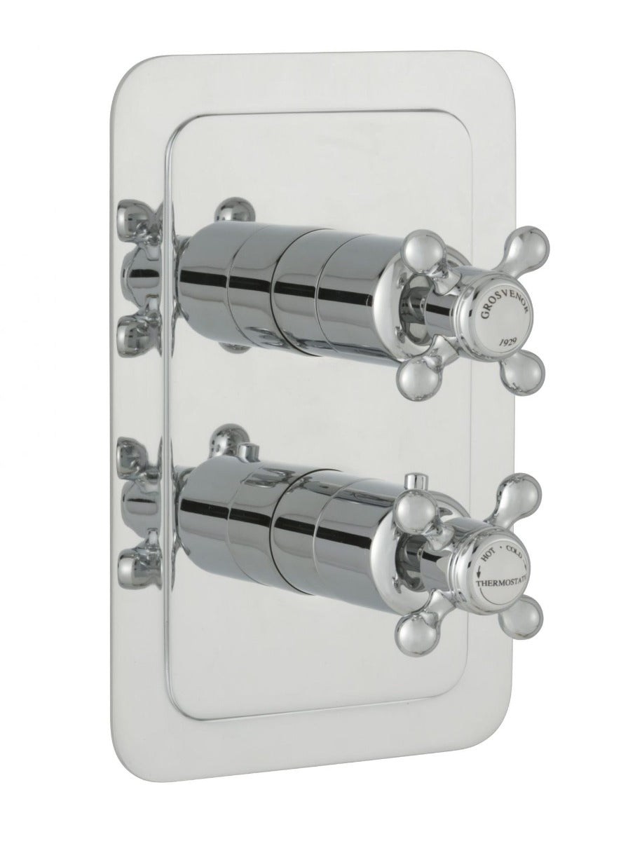 JTP Grosvenor Cross Thermostatic 1 Outlet Shower Valve - Chrome - 76651 - TAP 'N' SHOWER