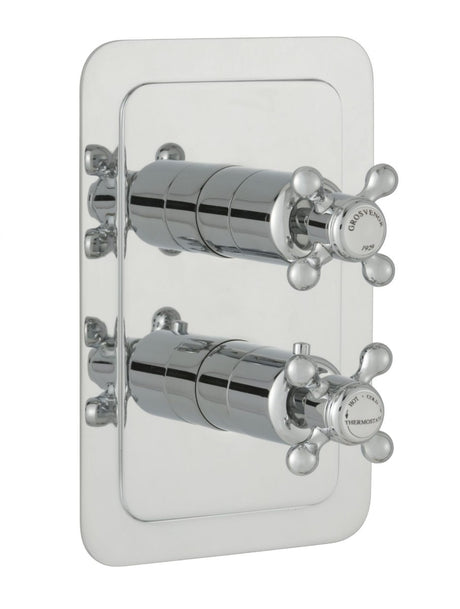 JTP Grosvenor Cross Thermostatic 1 Outlet Shower Valve - Chrome - 76651