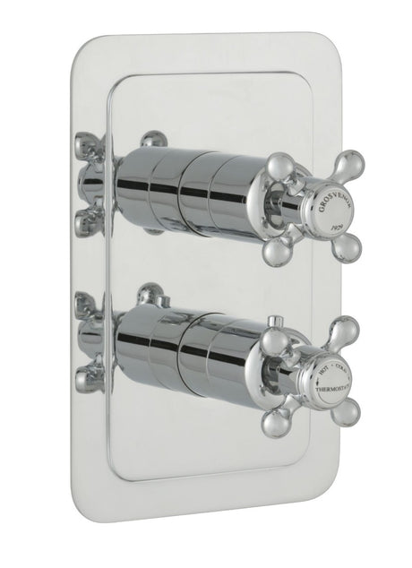 JTP Grosvenor Cross Thermostatic 2 Outlet Shower Valve - Chrome - 76671
