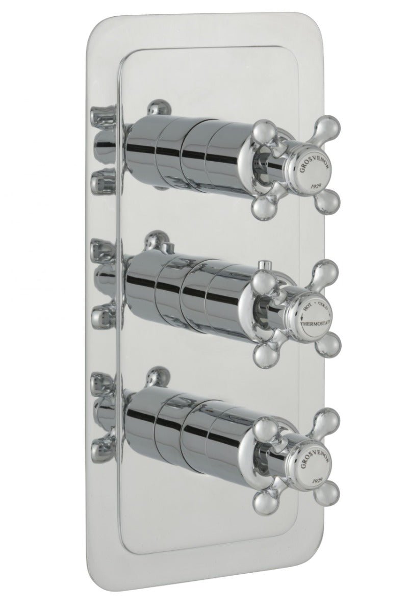 JTP Grosvenor Cross Thermostatic 2 Outlet Shower Valve - Chrome - 76690 - TAP 'N' SHOWER