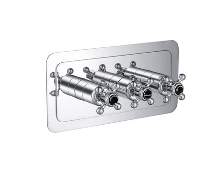 JTP Grosvenor Cross Thermostatic 3 Outlet Shower Valve - Chrome - GB76692