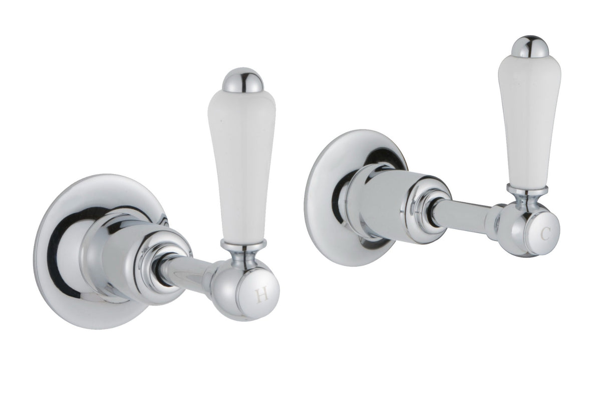 JTP Grosvenor Lever Wall Valves 1/2 - Chrome - 85089 - TAP 'N' SHOWER