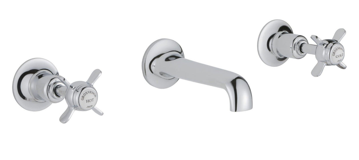 JTP Grosvenor Pinch 3 Hole Basin Mixer - Chrome - 98089A - TAP 'N' SHOWER
