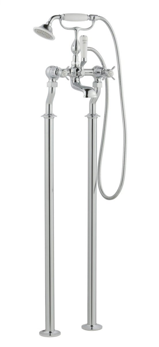 JTP Grosvenor Pinch Floor Standing Bath Shower Mixer - Chrome - 98275FS - TAP 'N' SHOWER