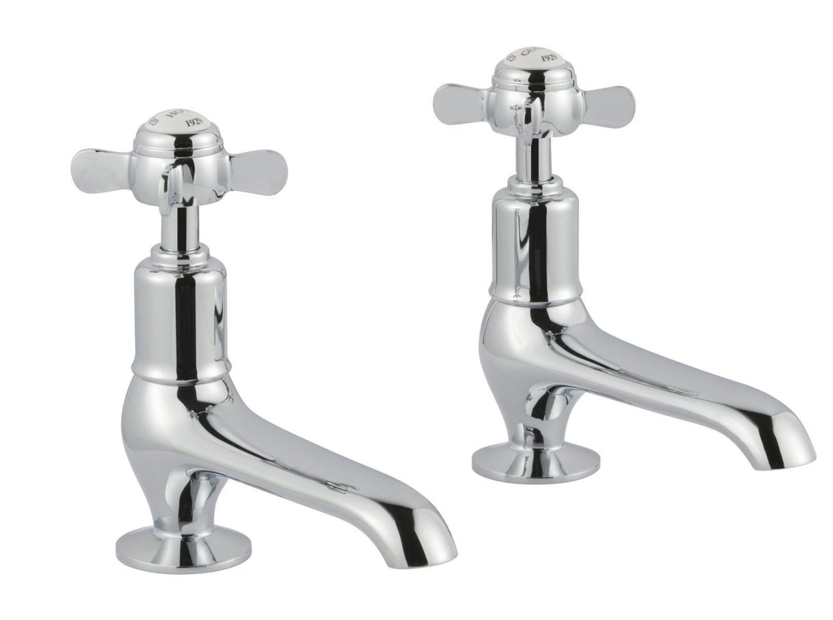 JTP Grosvenor Pinch Long Nose Basin Taps - Chrome - 98011 - TAP 'N' SHOWER